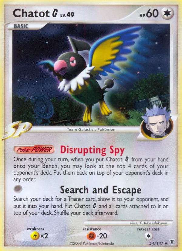 2009 Supreme Victors Chatot G #054/147 Uncommon card image