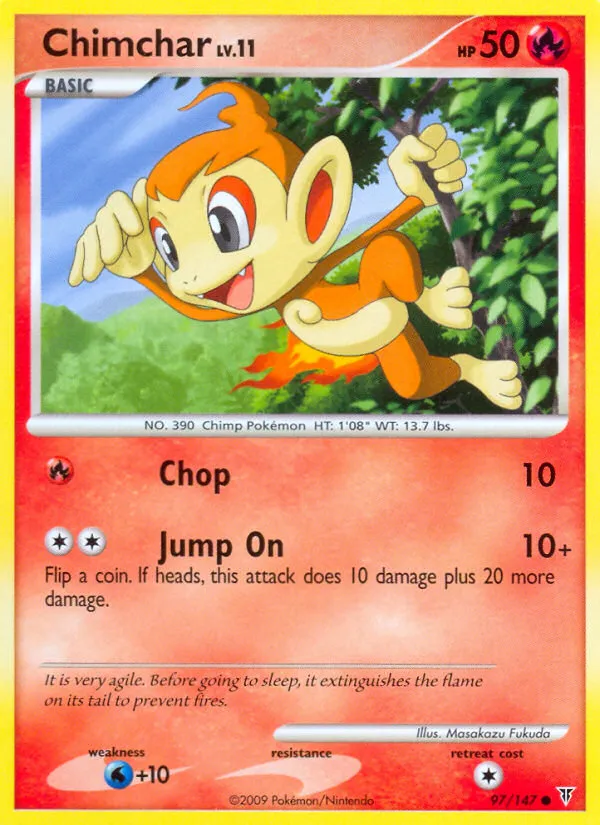 2009 Supreme Victors Chimchar Common #097/147 Common card image