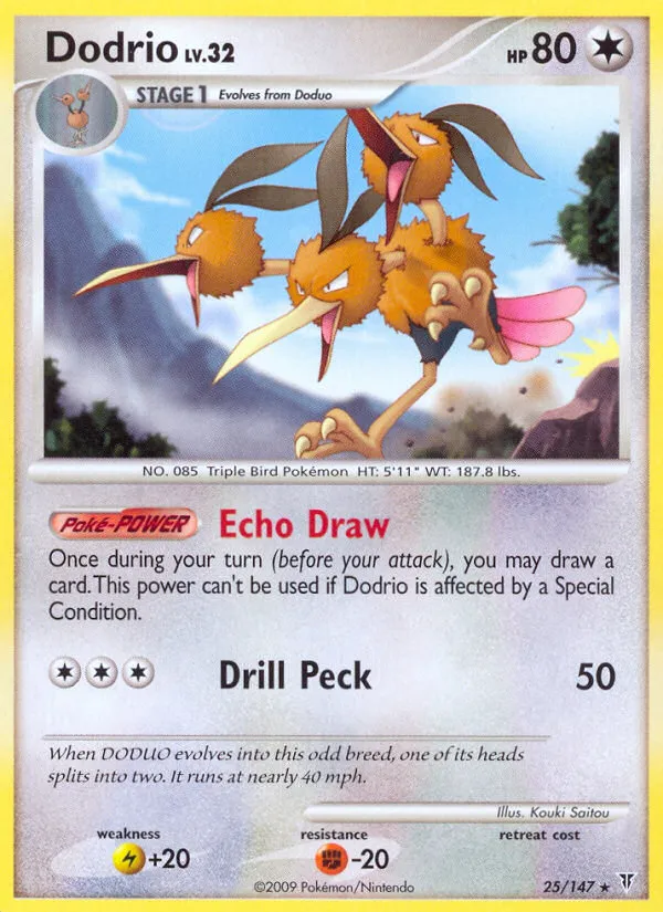 2009 Supreme Victors Dodrio #025/147 Rare card image