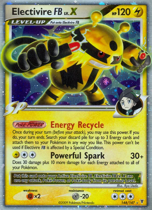 2009 Supreme Victors Electivire FB LV.X #144/147 Rare Holo LV.X card image