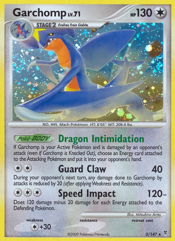 2009 Supreme Victors Garchomp #005/147 Rare Holo card image