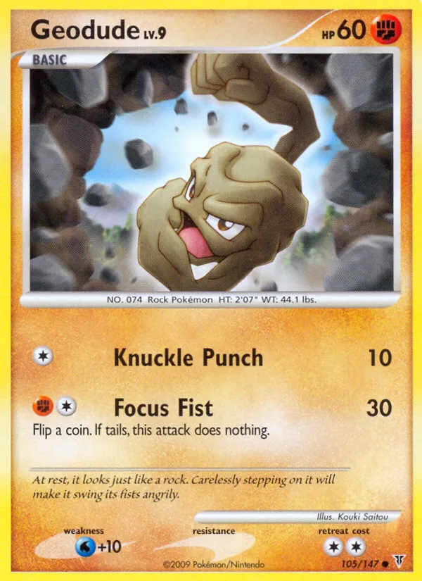 2009 Supreme Victors Geodude #105/147 Common card image