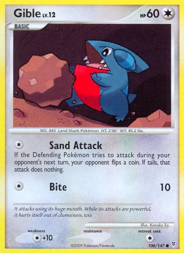 2009 Supreme Victors Gible #106/147 Common card image