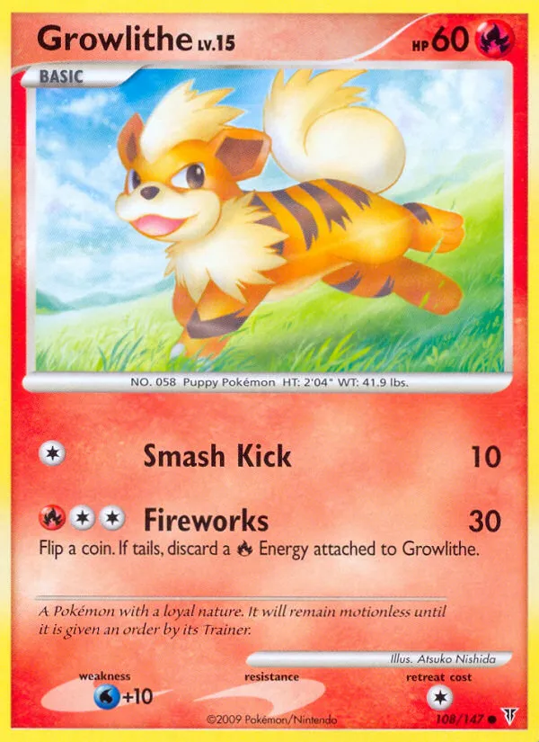 2009 Supreme Victors Growlithe #108/147 Common card image