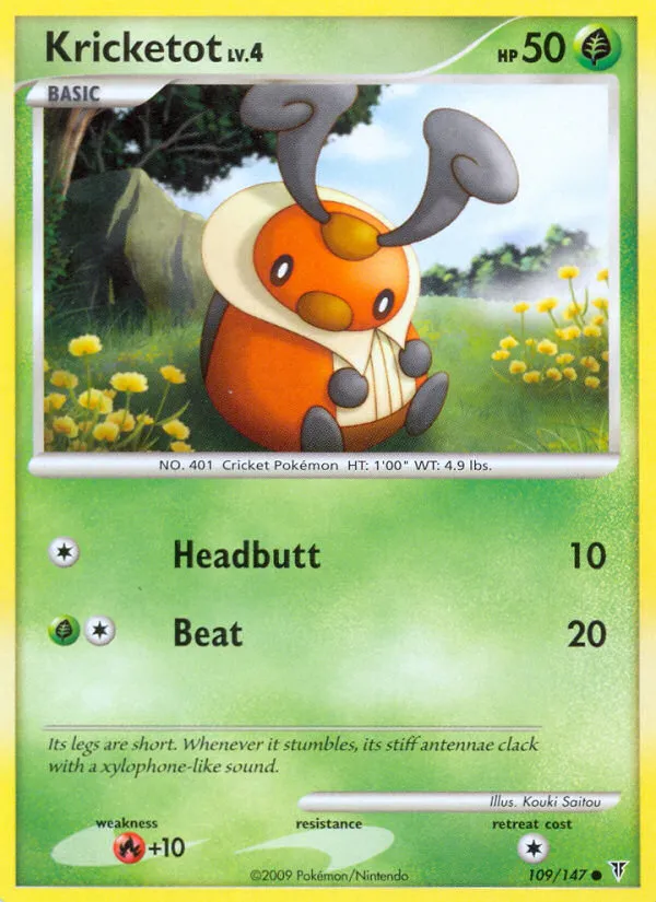 2009 Supreme Victors Kricketot #109/147 Common card image