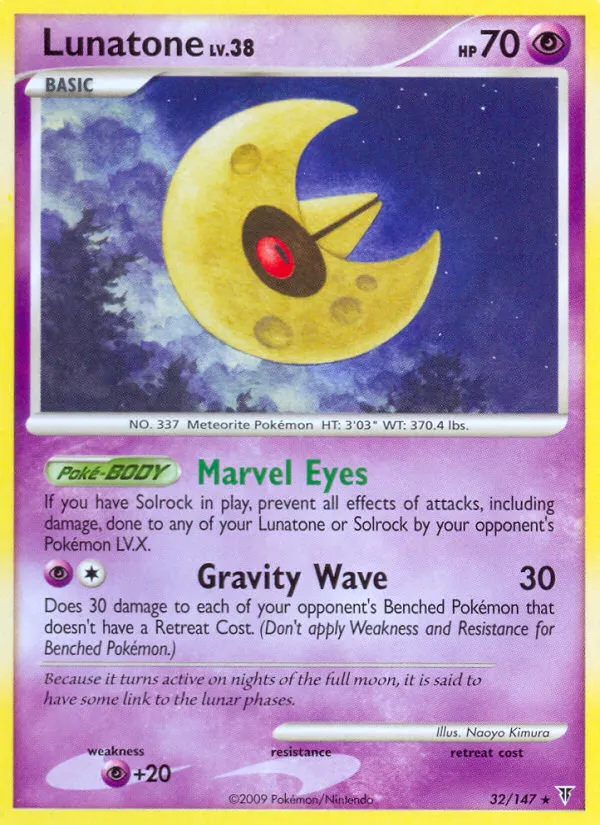 2009 Supreme Victors Lunatone #032/147 Rare card image