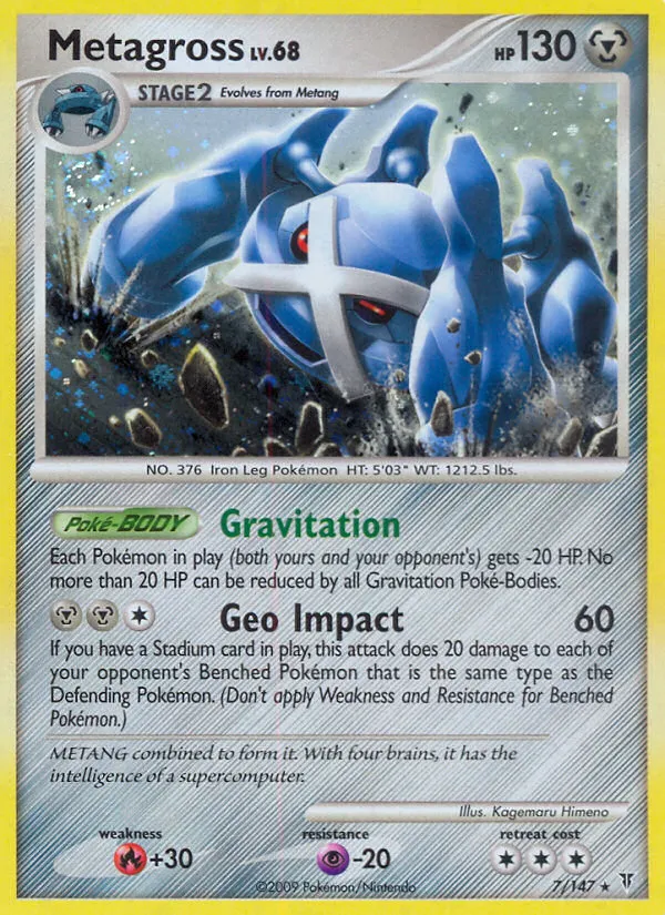 2009 Supreme Victors Metagross #007/147 Rare Holo card image