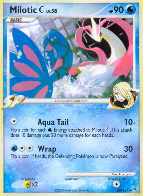2009 Supreme Victors Milotic C #035/147 Rare card image
