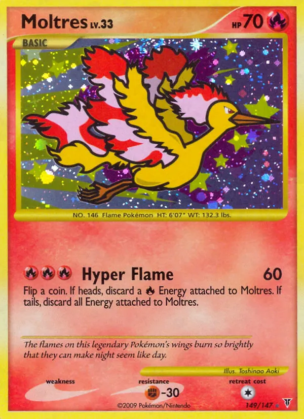 2009 Supreme Victors Moltres #036/147 Rare card image