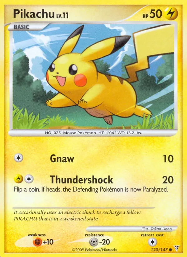 2009 Supreme Victors Pikachu Common #120/147 Common card image