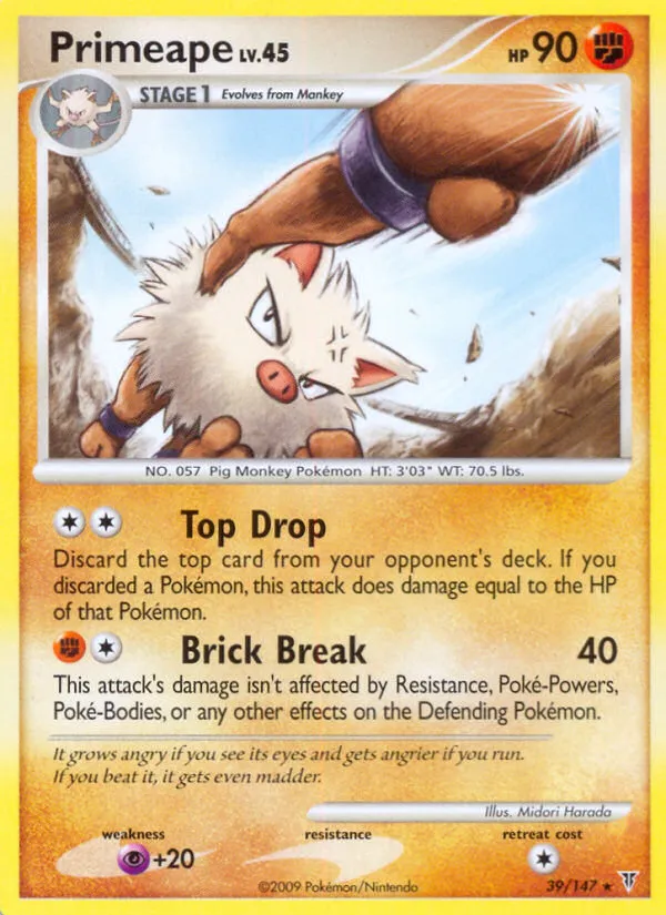 2009 Supreme Victors Primeape #039/147 Rare card image