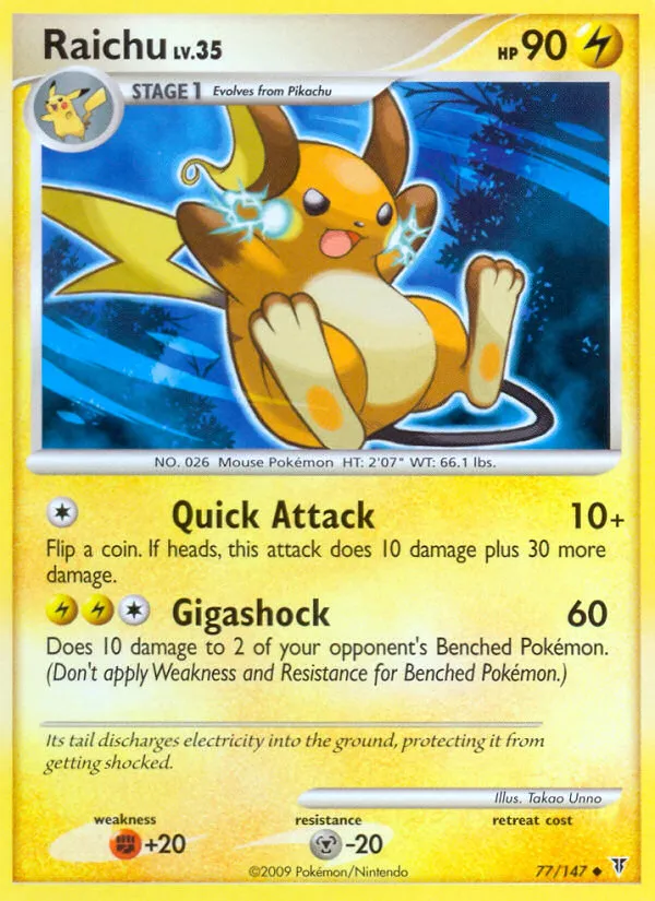 2009 Supreme Victors Raichu #077/147 Uncommon card image