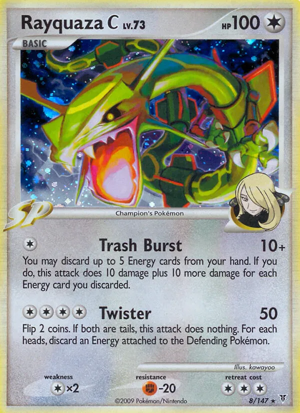 2009 Supreme Victors Rayquaza C #008/147 Rare Holo card image