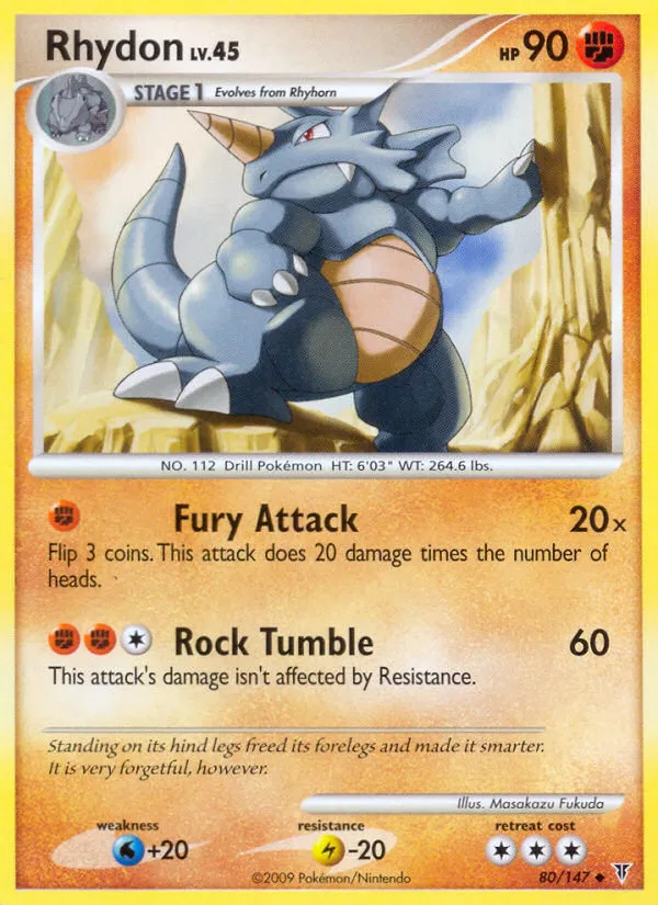 2009 Supreme Victors Rhydon #080/147 Uncommon card image