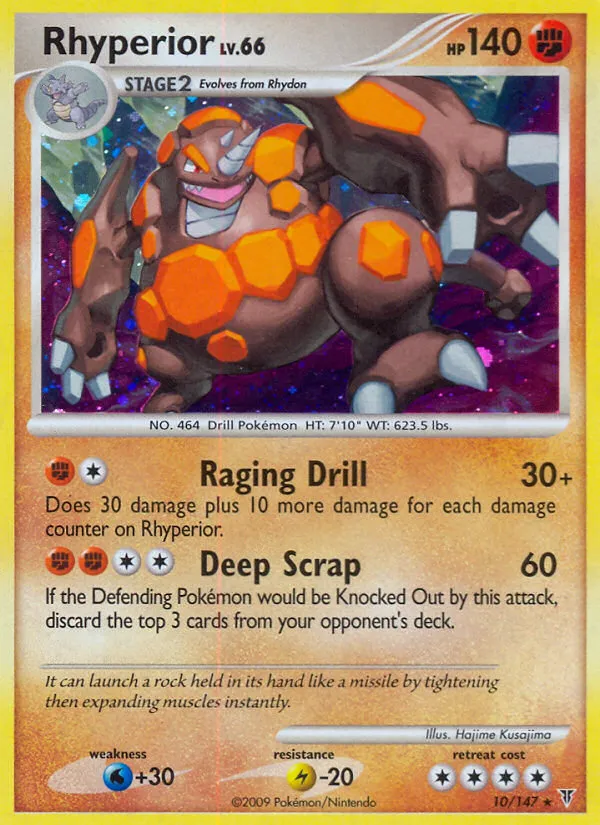 2009 Supreme Victors Rhyperior Rare Holo #010/147 Rare Holo card image