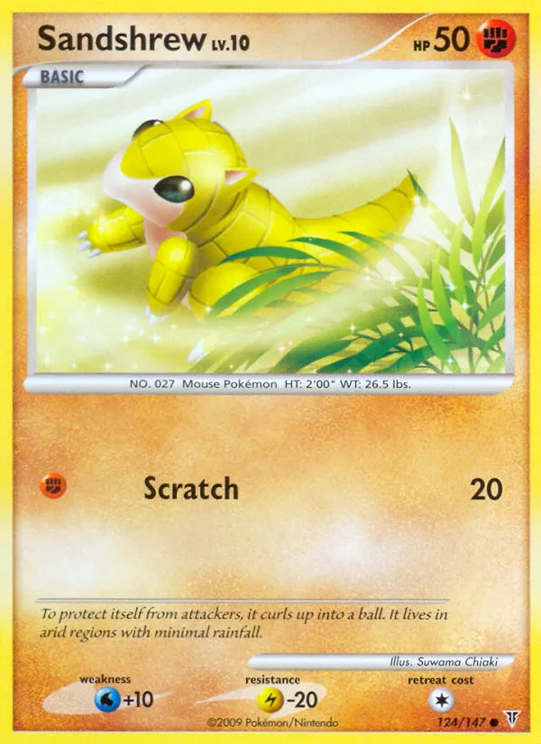 2009 Supreme Victors Sandshrew #124/147 Common card image