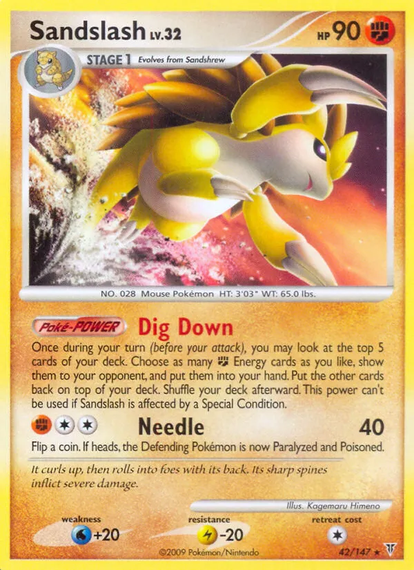 2009 Supreme Victors Sandslash #042/147 Rare card image