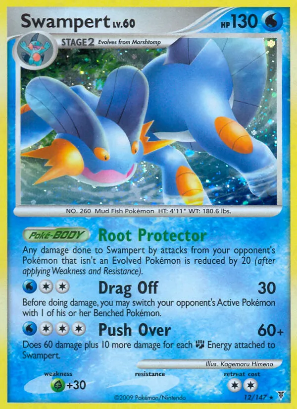 2009 Supreme Victors Swampert #012/147 Rare Holo card image