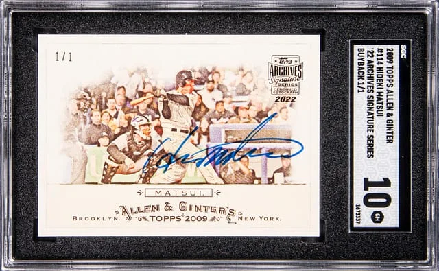 2009 Topps Allen & Ginter Hideki Matsui 22 Archives Signature Series Buyback #114 card image