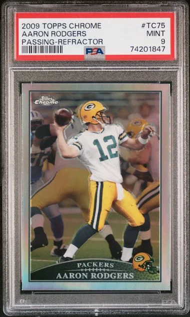 2009 Topps Chrome Aaron Rodgers, Passing Refractor #TC75 card image