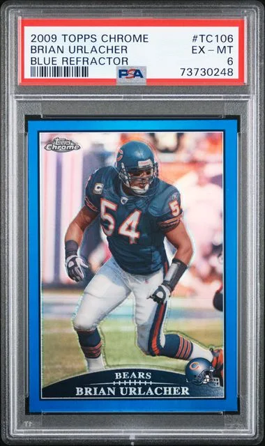 2009 Topps Chrome Brian Urlacher Blue Refractor #Tc106 card image