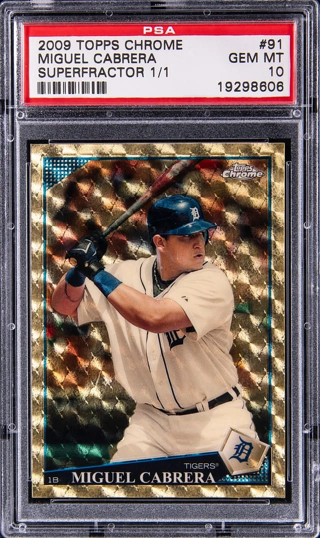 2009 Topps Chrome Miguel Cabrera Superfractor #91 card image