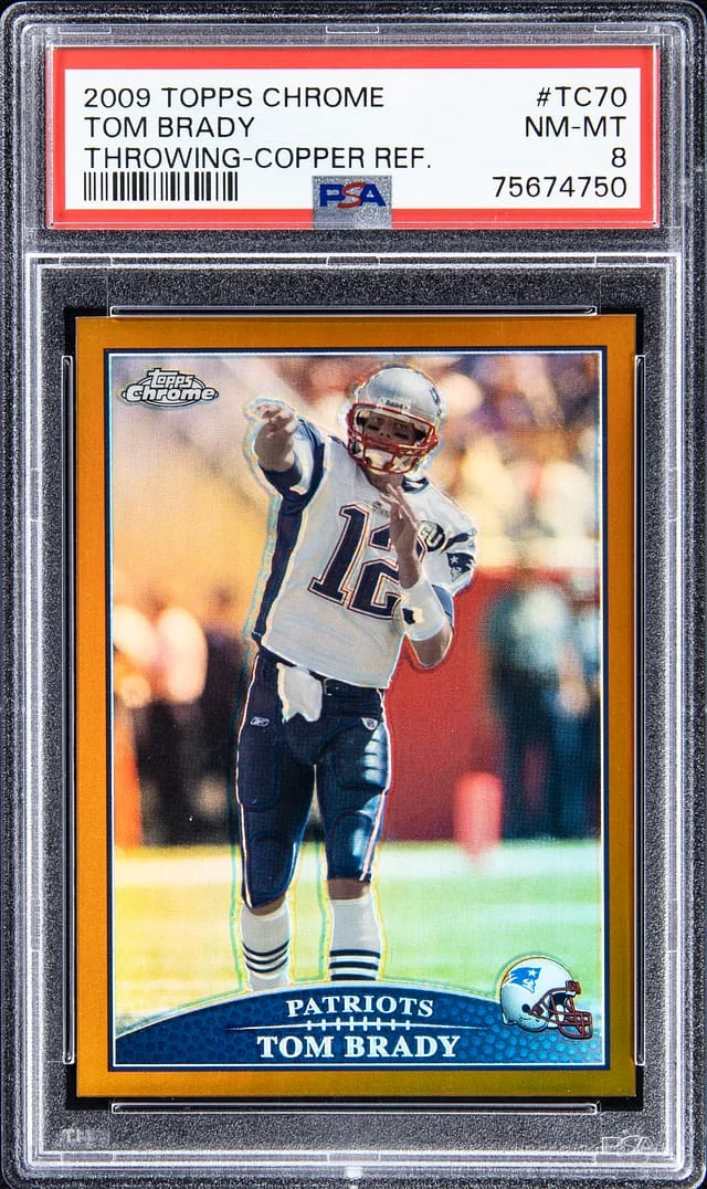 2009 Topps Chrome Tom Brady Copper Refractor #TC70 card image