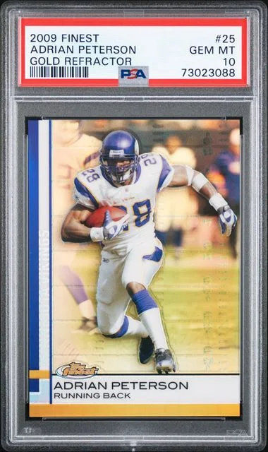 2009 Topps Finest Adrian Peterson Gold Refractor #25 card image