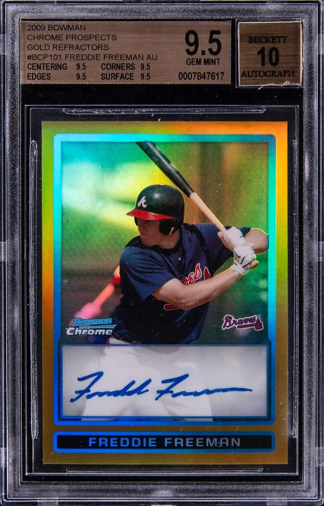 2009 Topps Freddie Freeman Bowman Chrome Prospects Gold Refractors #BCP101 card image