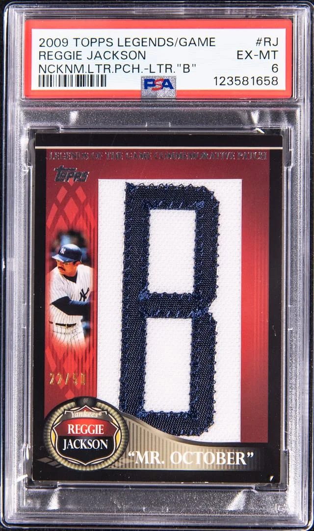 2009 Topps Legends of the Game Nickname Letter Patch Letter B Reggie Jackson #no-number card image