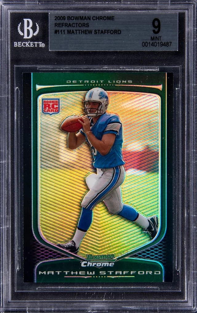 2009 Topps Matthew Stafford Bowman Chrome Autographs Silver #111 card image