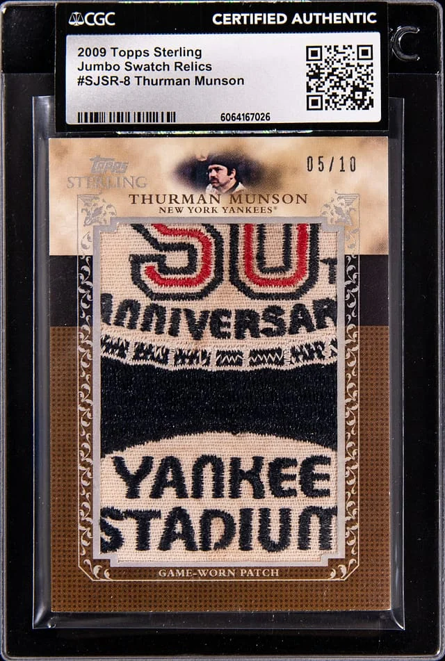 2009 Topps Sterling Thurman Munson Jumbo Swatch Relics #SJSR-8 card image