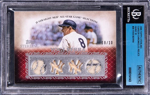 2009 Topps Sterling Yogi Berra Career Chronicles Relic Quad #28 card image