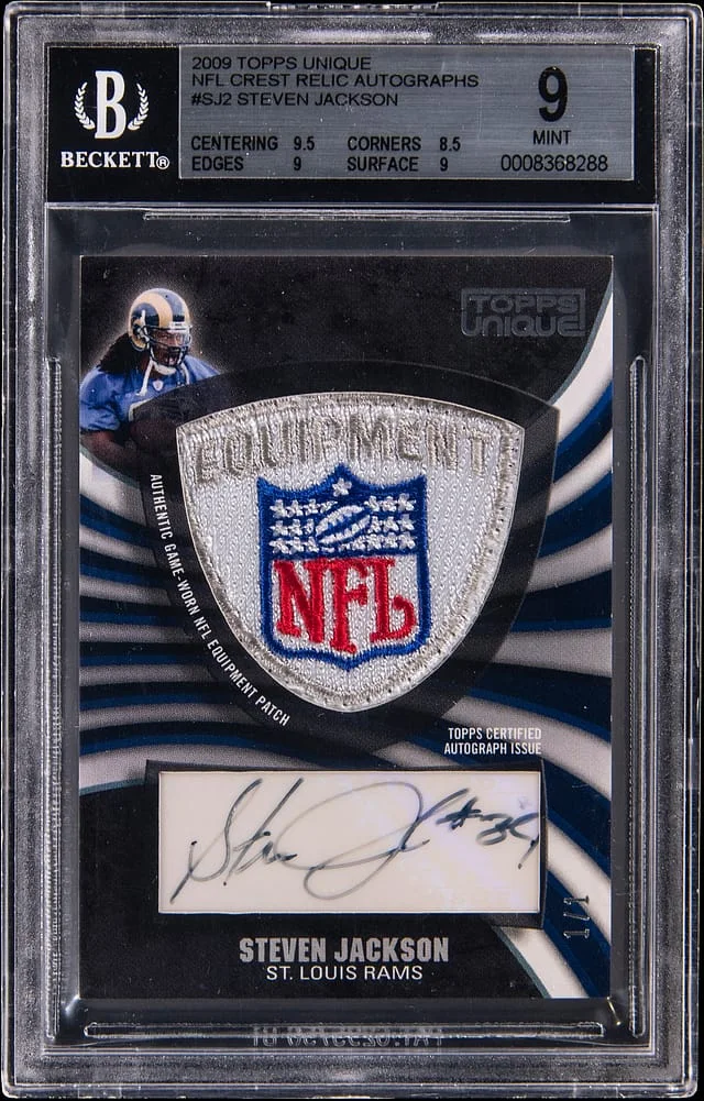 2009 Topps Steven Jackson Unique NFL Crest Relic Autographs #SJ2 card image
