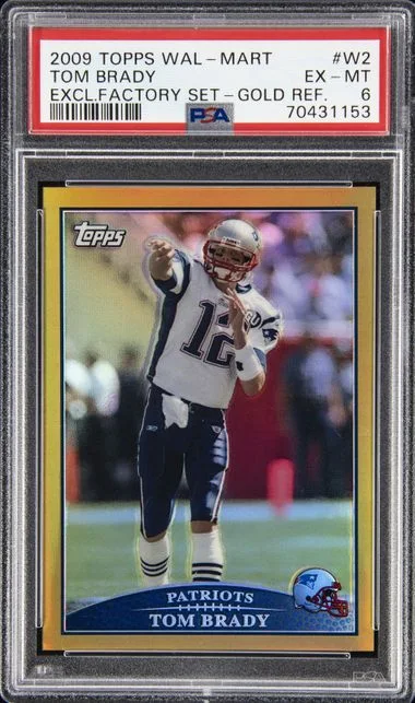 2009 Topps Tom Brady Wal-Mart Exclusive Factory Set Gold Refractor #W2 card image