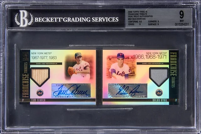 2009 Topps Tribute Tom Seaver/Nolan Ryan Franchise Tribute Dual Relic Autographs #DARBC-SR card image