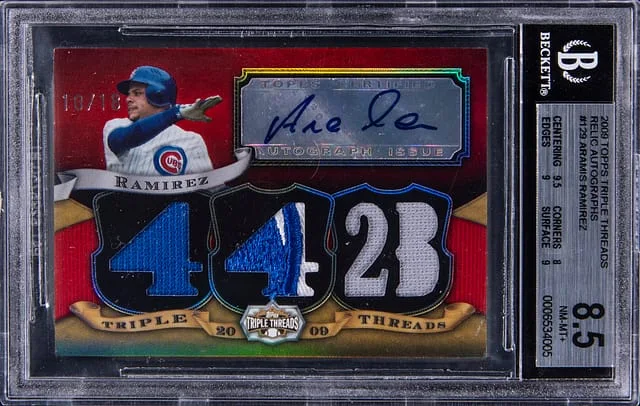 2009 Topps Triple Threads Aramis Ramirez Relic Autographs #129 card image