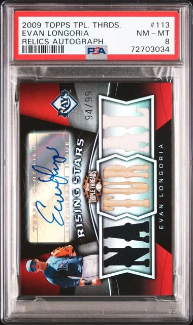 2009 Topps Triple Threads Evan Longoria Relics Autograph #113 card image