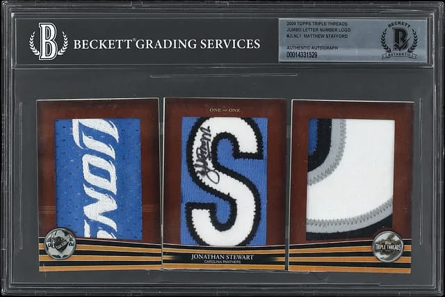 2009 Topps Triple Threads Matthew Stafford Jumbo Letter Number Logo #JLNL-1 card image