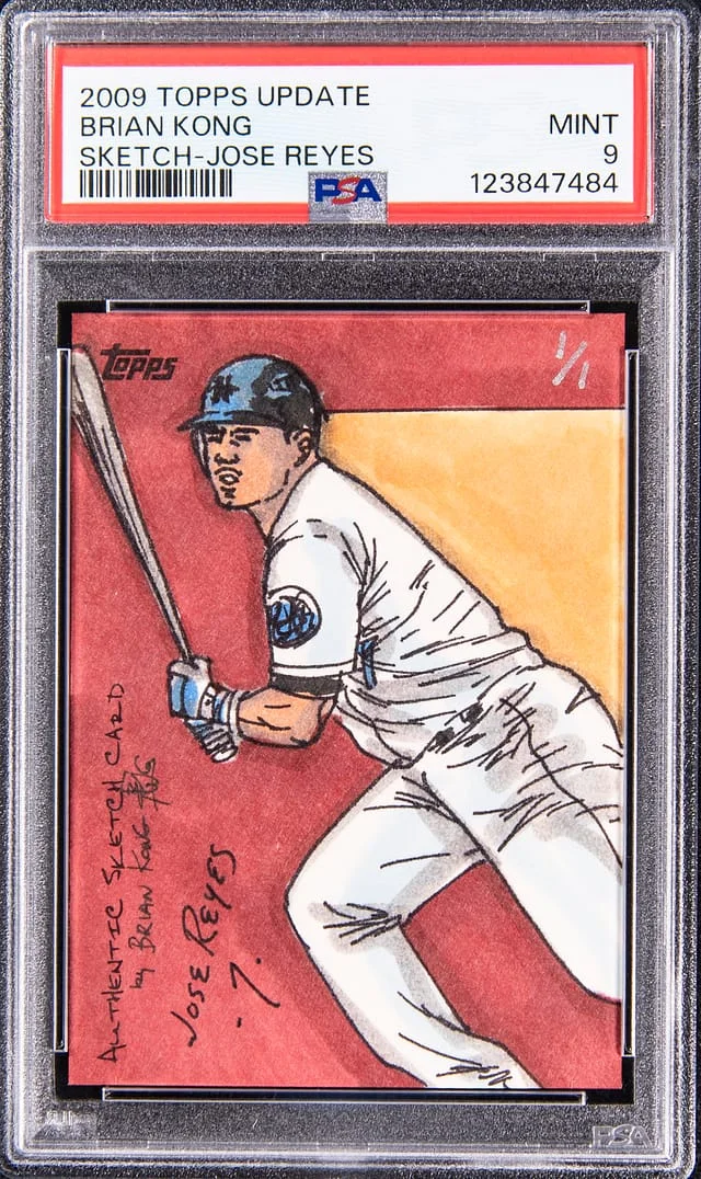 2009 Topps Update Sketch Jose Reyes Brian Kong #no-number card image