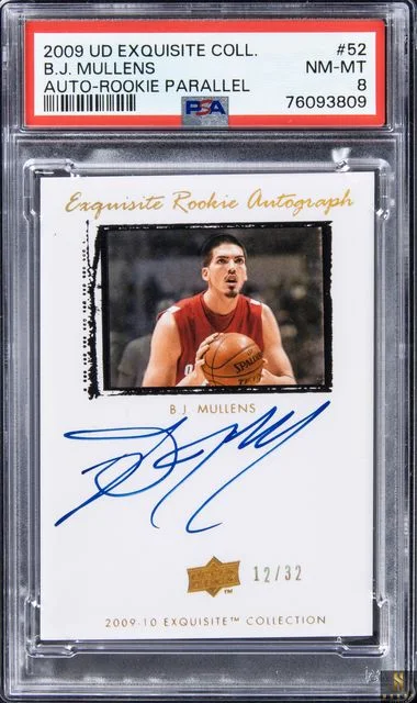 2009 UD Exquisite Collection Autograph- Parallel B.J. Mullens #52 card image