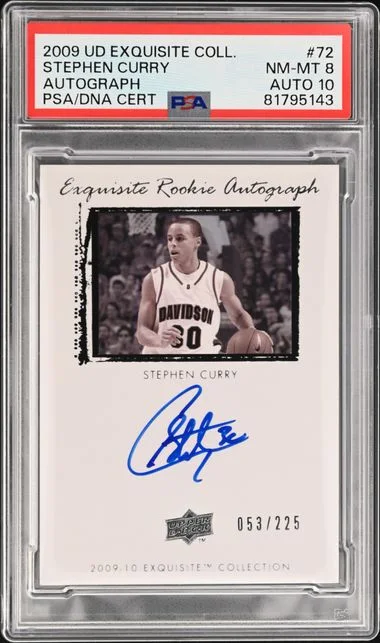 2009 UD Exquisite Collection Autograph Stephen Curry #72 card image
