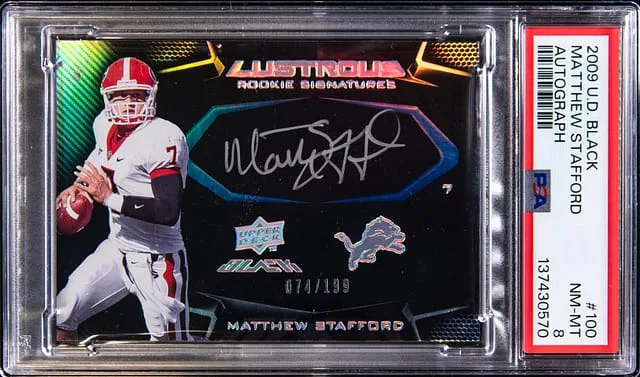 2009 Upper Deck Black Matthew Stafford Autograph #100 card image