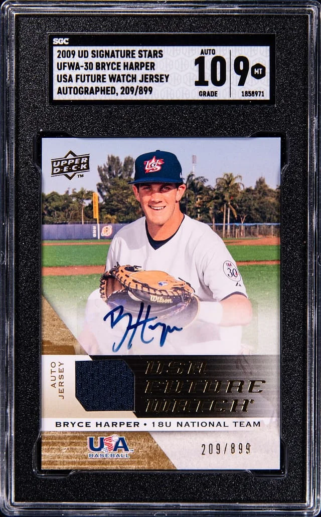 2009 Upper Deck Bryce Harper Signature Stars USA Future Watch Jersey Autograph #UFWA-30 card image
