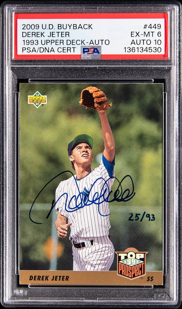 2009 Upper Deck Derek Jeter Buyback 1993 Upper Deck Autograph #449 card image