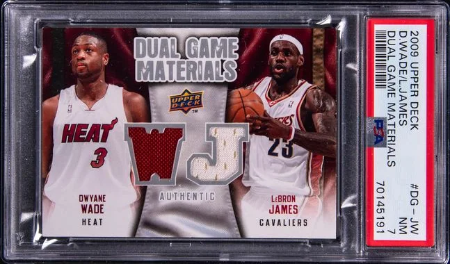 2009 Upper Deck Dwyane Wade/Lebron James Dual Game Materials #DG-JW card image