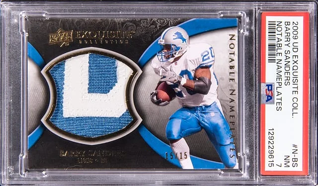 2009 Upper Deck Exquisite Collection Barry Sanders Game-Used Notable Nameplates #N-BS card image