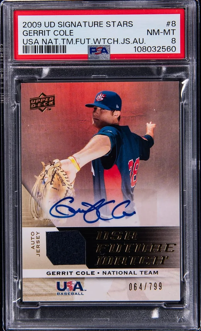 2009 Upper Deck Gerrit Cole Signature Stars USA National Team Future Watch Jersey Autograph #UFWA-8 card image