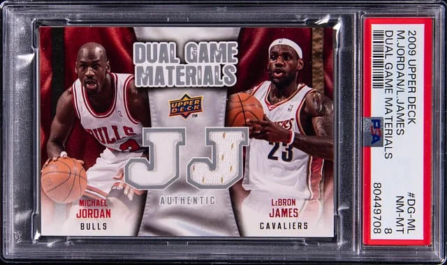 2009 Upper Deck Lebron James/Michael Jordan Dual Game Materials #DG-ML card image