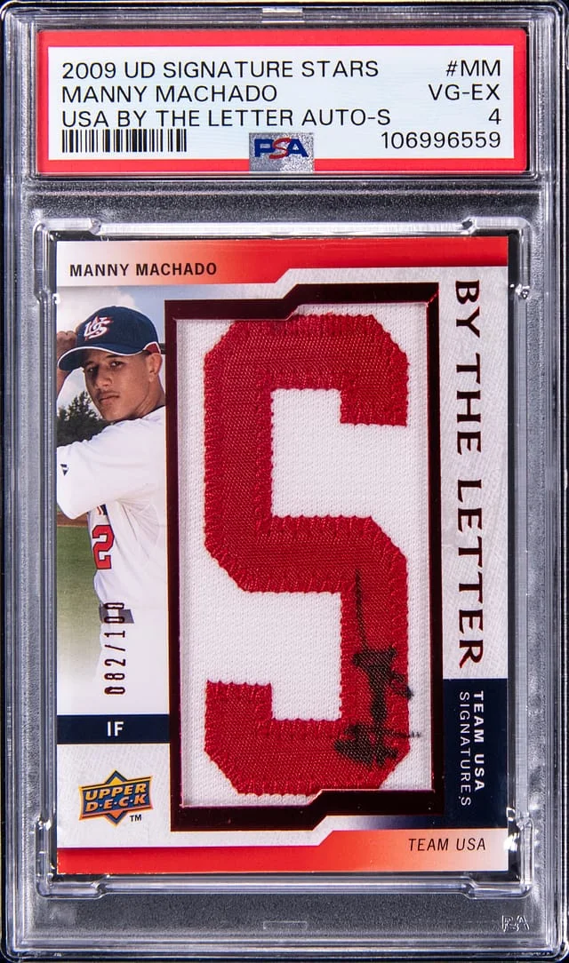 2009 Upper Deck Manny Machado Signature Stars USA By The Letter Autograph S #BTLU-MM card image